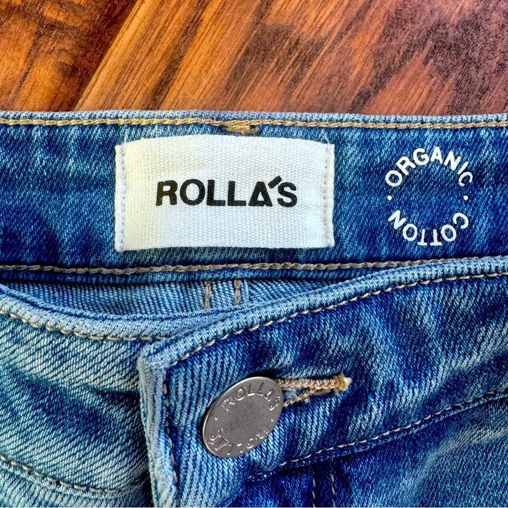 Rolla’s original High Rise Straight Jeans in Distressed Vintage Blue Size 33 NWT - Picture 3 of 9